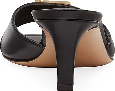 Women's Fold 50MM Leather Mules - Nero - Size 5 - Image 3