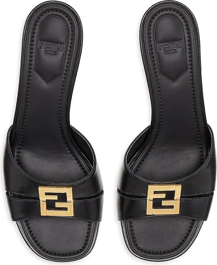 Women's Fold 50MM Leather Mules - Nero - Size 5 - Image 4
