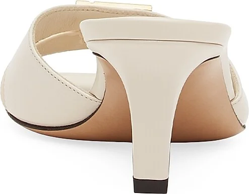 Women's Fold 50MM Leather Mules - Nero - Size 5 - Image 6