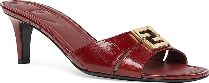 Women's Fold 55MM Eel Skin Mules - Wine - Size 5.5 - Image 2