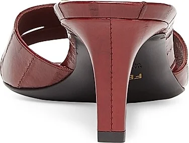 Women's Fold 55MM Eel Skin Mules - Wine - Size 5.5 - Image 3