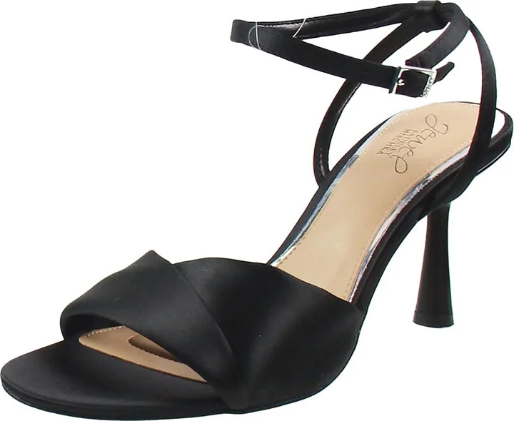 Womens Fold-Over Satin Ankle Strap