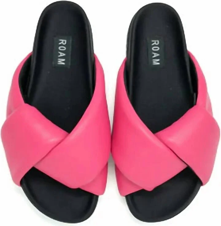 Women's Foldy Puffy Slide Sandal In Fuchsia