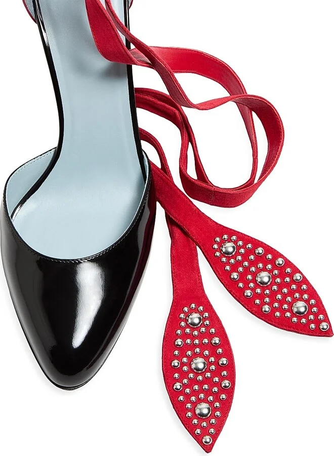 Women's Foliefoliage Pumps in Abrasive Calfskin 85MM - Black Pure - Size 7 - Image 6
