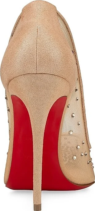 Women's Follies 100MM Mesh Strass Pumps - Beige - Size 4 - Image 3