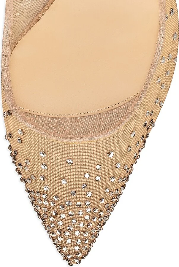 Women's Follies 100MM Mesh Strass Pumps - Beige - Size 4 - Image 4