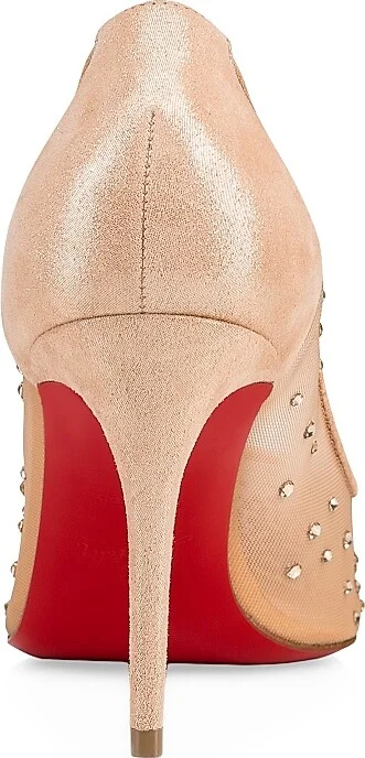 Women's Follies Strass 85MM Mesh Pumps - Beige - Size 5 - Image 3