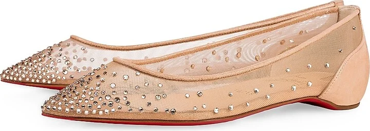 Women's Follies Strass Ballerina Flats - Beige - Size 4 - Image 2