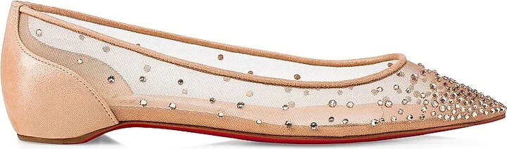 Women's Follies Strass Ballerina Flats - Beige - Size 4