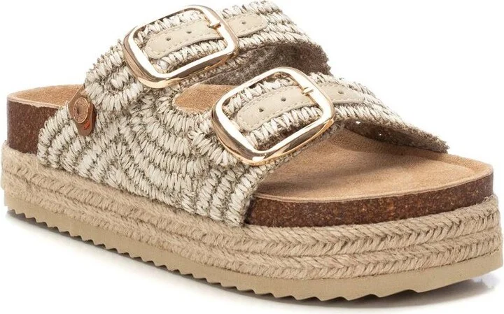 Women's Footbed Jute Wrapped Platform Sandals By Xti - Image 2