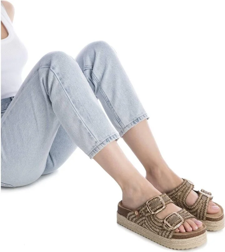 Women's Footbed Jute Wrapped Platform Sandals By Xti - Image 7