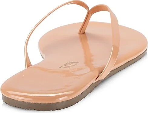 Women's Foundations Gloss Patent Leather Flip Flops - Licorice - Size 5 - Image 6