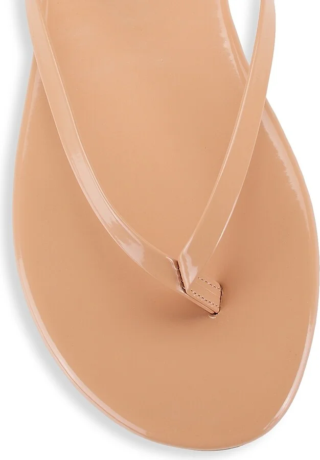Women's Foundations Gloss Patent Leather Flip Flops - Licorice - Size 5 - Image 7