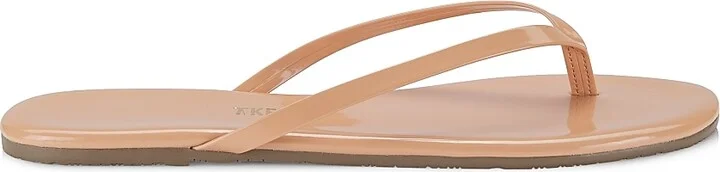 Women's Foundations Gloss Patent Leather Flip Flops - Licorice - Size 5 - Image 10