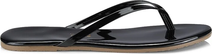 Women's Foundations Gloss Patent Leather Flip Flops - Licorice - Size 5