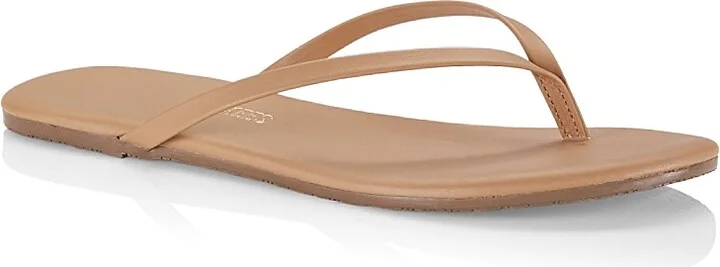 Women's Foundations Matte Leather Flip Flops - Sunkissed - Size 5 - Image 7