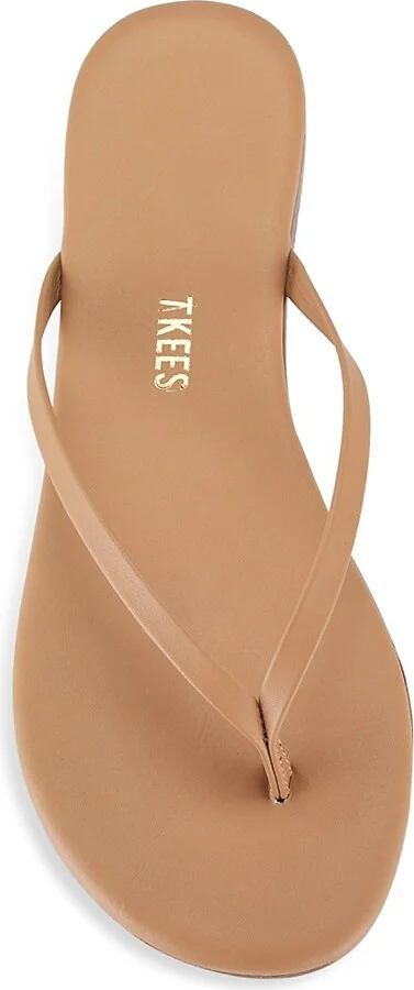 Women's Foundations Matte Leather Flip Flops - Sunkissed - Size 5 - Image 10