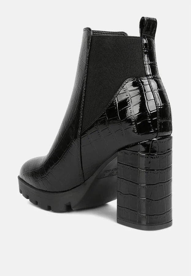 Women's foxy faux leather croc Chelsea boots - Image 2