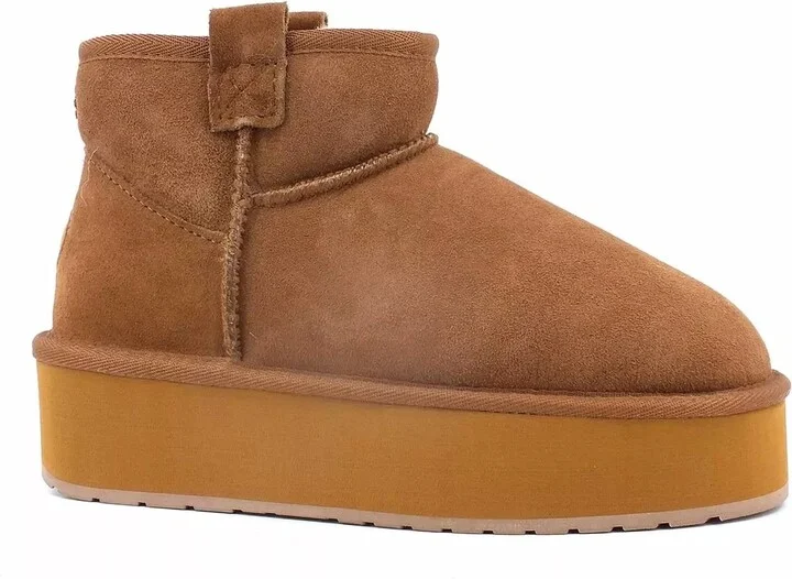 Women's Foy Flatform Micro Boots In Chestnut