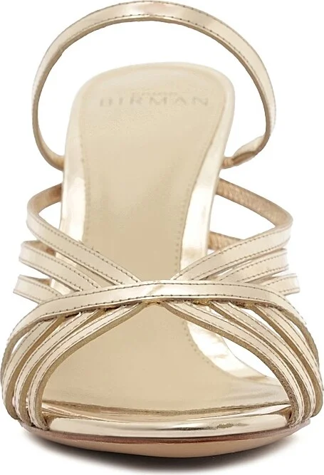 Women's Fran 85MM Leather Metallic Mules - Golden - Size 5 - Image 7