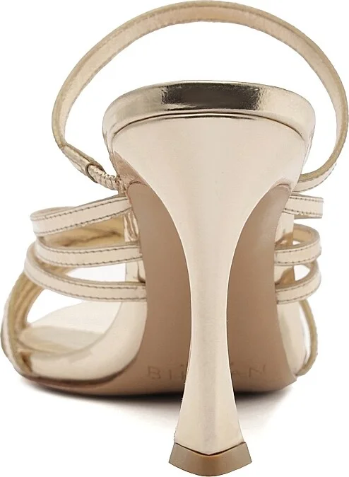 Women's Fran 85MM Leather Metallic Mules - Golden - Size 5 - Image 8