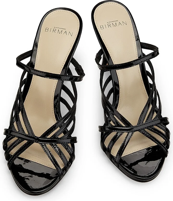 Women's Fran 85MM Strappy Leather Sandals - Black - Size 5 - Image 4