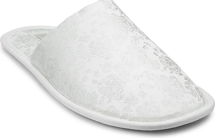 Women's Frances Silk-Blend Slippers - Ivory - Size 5 - Image 2