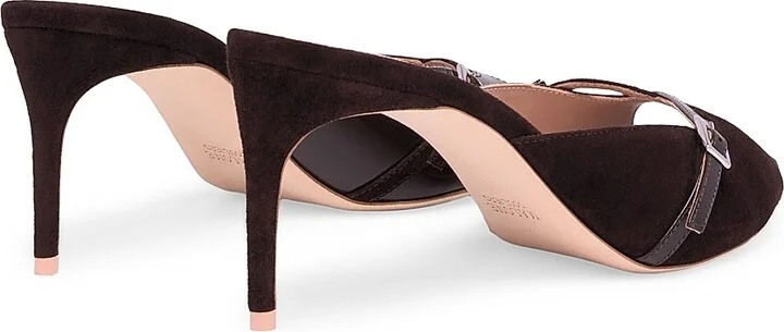 Women's Francine 70MM Suede Sandals - Ebony Ebony - Size 10 - Image 3