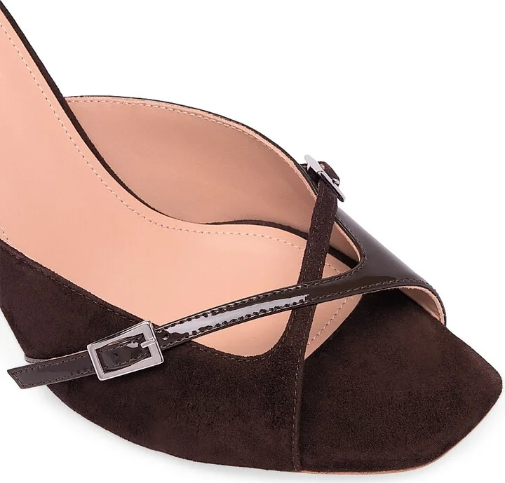 Women's Francine 70MM Suede Sandals - Ebony Ebony - Size 10 - Image 4