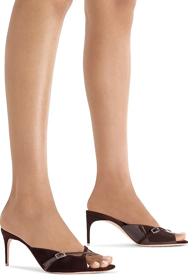 Women's Francine 70MM Suede Sandals - Ebony Ebony - Size 10 - Image 5