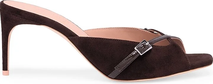 Women's Francine 70MM Suede Sandals - Ebony Ebony - Size 10