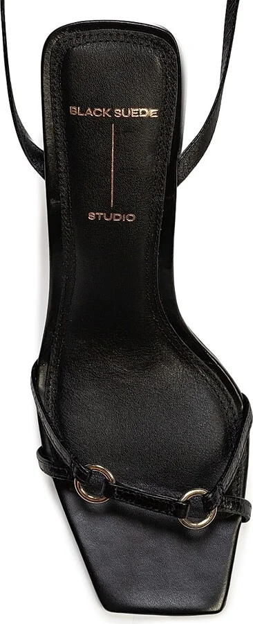 Women's Frankie 100MM Leather High Heel Sandals - Black - Size 7.5 - Image 3