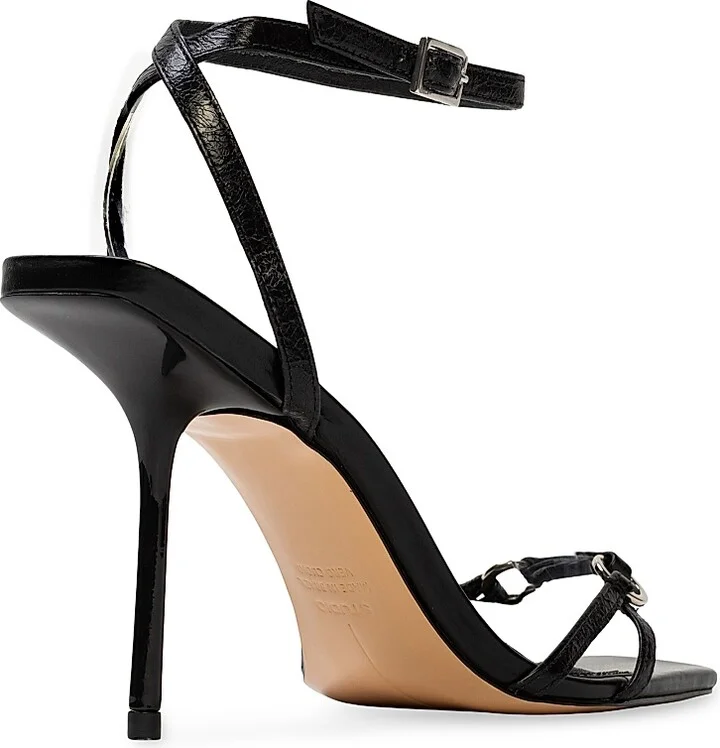Women's Frankie 100MM Leather High Heel Sandals - Black - Size 7.5 - Image 5