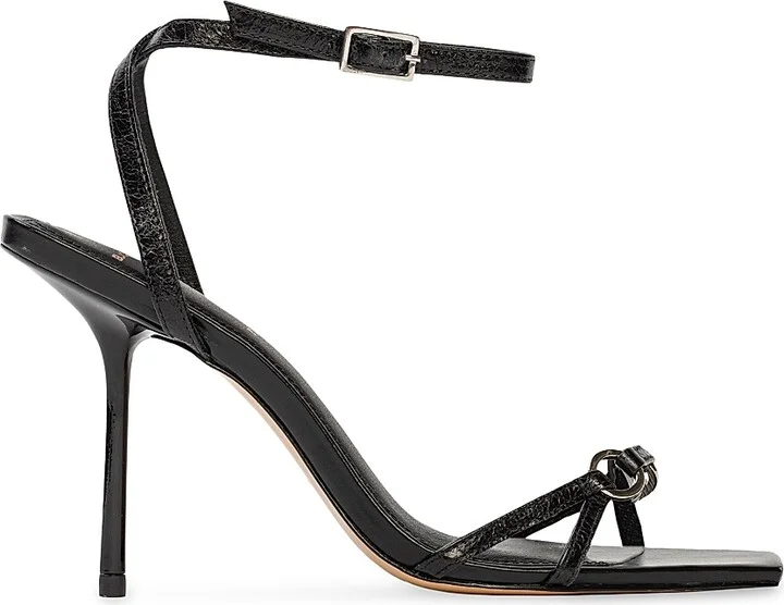Women's Frankie 100MM Leather High Heel Sandals - Black - Size 7.5