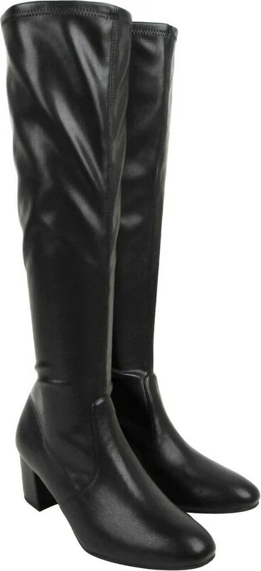 Women's Frannie Black Nappa Leather Knee-High Boot (36 / 5.5 B) - Image 2