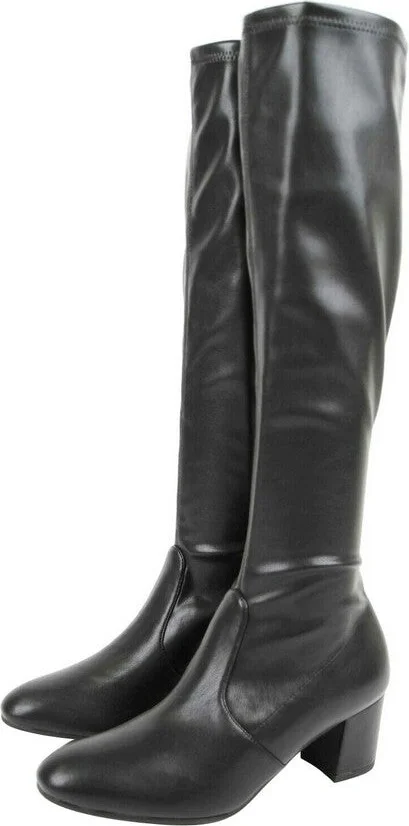 Women's Frannie Black Nappa Leather Knee-High Boot (36 / 5.5 B) - Image 4