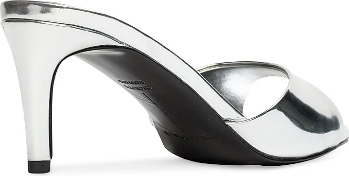 Women's Freddie 65MM Metallic Mules - Silver Metallic - Size 5 - Image 4
