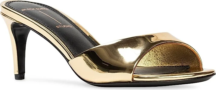 Women's Freddie 65MM Metallic Mules - Silver Metallic - Size 5 - Image 8