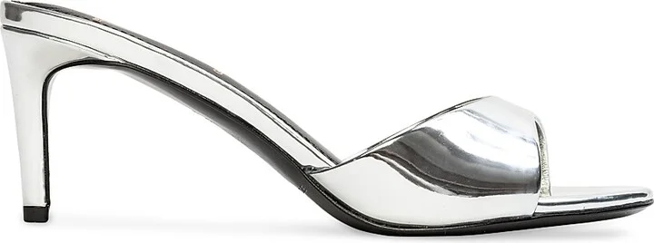 Women's Freddie 65MM Metallic Mules - Silver Metallic - Size 5