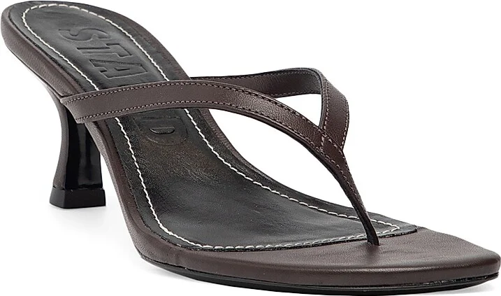 Women's Freja 60MM Leather Sandals - Espresso - Size 5.5 - Image 2