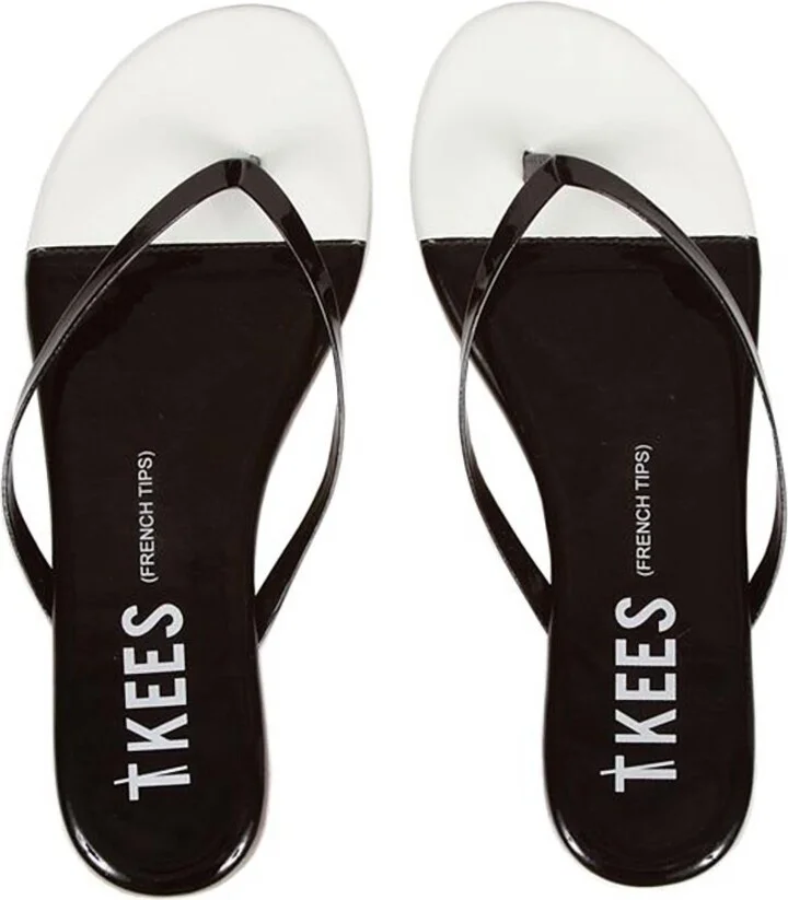 Women's French Tips Flip Flops In Black/white