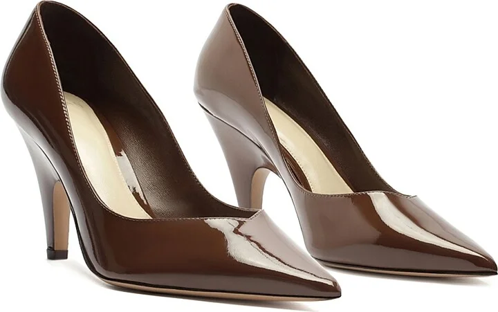 Women's Frenchie 85MM Leather Pumps - Rich Brown - Size 5.5 - Image 3