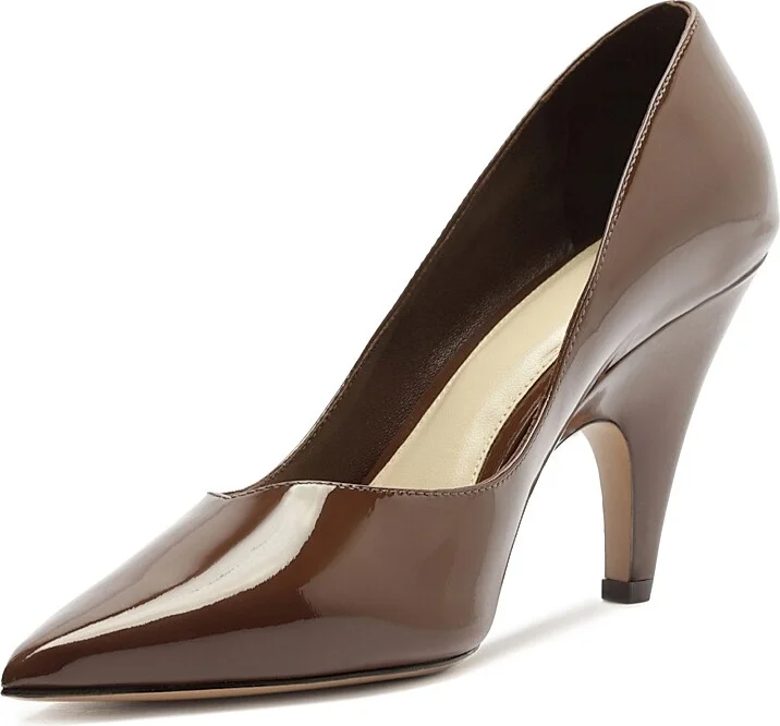 Women's Frenchie 85MM Leather Pumps - Rich Brown - Size 5.5 - Image 6