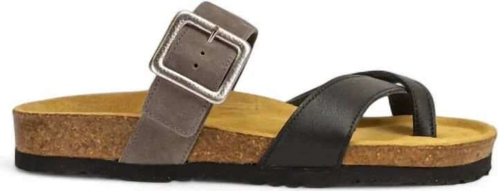 Women's Fresno Sandal In Black/taupe Leather
