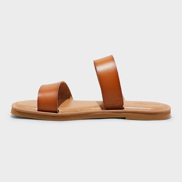 Women's Freya Wide Width Two Band Slide Sandals - Universal Thread™ : Slip-On, Contoured Footbed, Cushioned Insole - Image 2