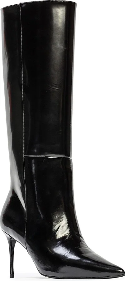 Women's Friday 80MM Knee High Boots - Black Box Leather - Size 5.5 - Image 3
