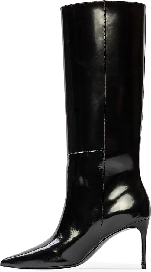 Women's Friday 80MM Knee High Boots - Black Box Leather - Size 5.5 - Image 5