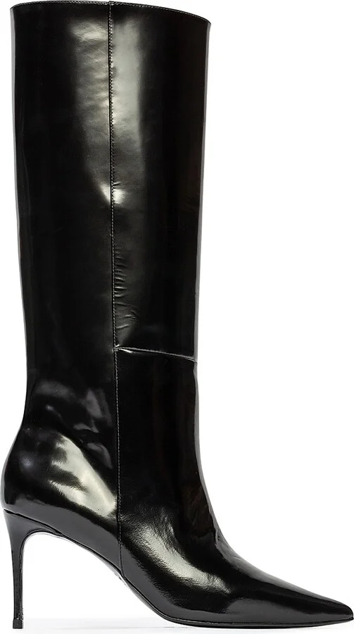 Women's Friday 80MM Knee High Boots - Black Box Leather - Size 5.5