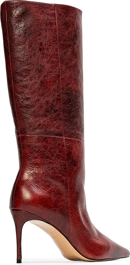 Women's Friday 80MM Leather Boots - Rust Crinkle Leather - Size 6 - Image 4