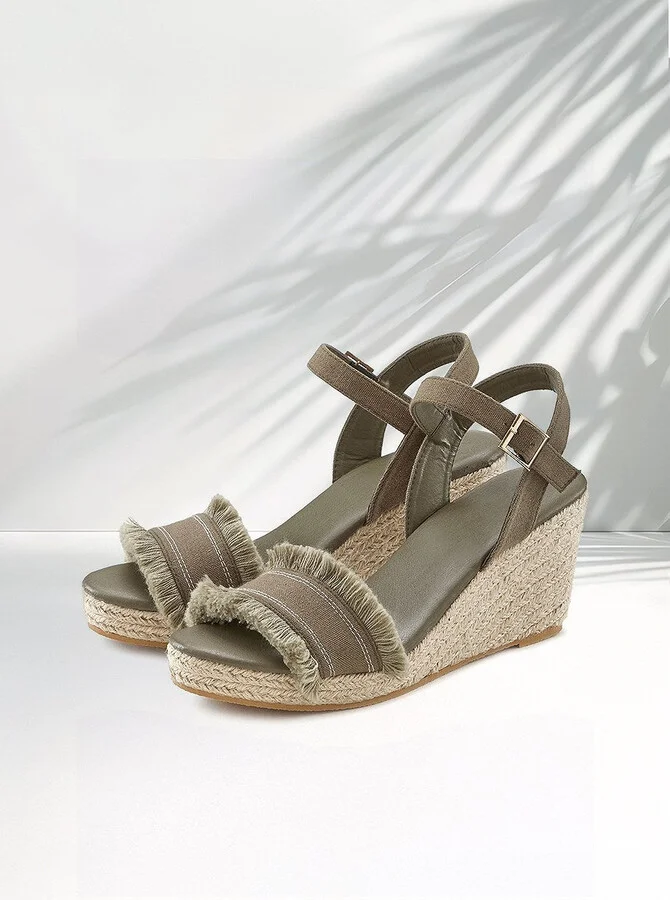 Women's Fringe Detail Wedge Sandals